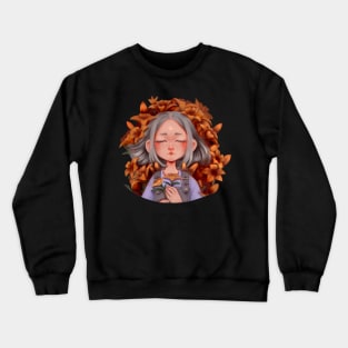 orange flowers Crewneck Sweatshirt